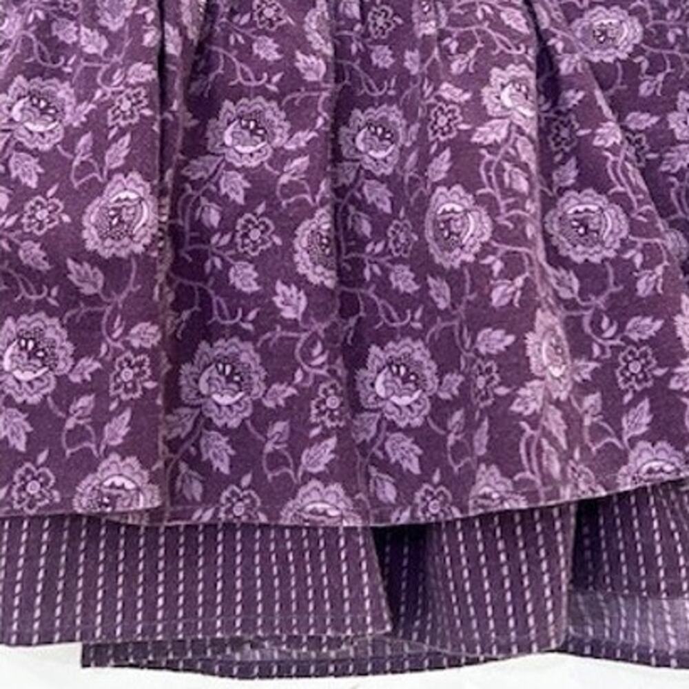 Gunnies Gunne Sax Vintage Skirt Floral Purple Ruffle Hem Prairie Cottagecore - Picture 10 of 13
